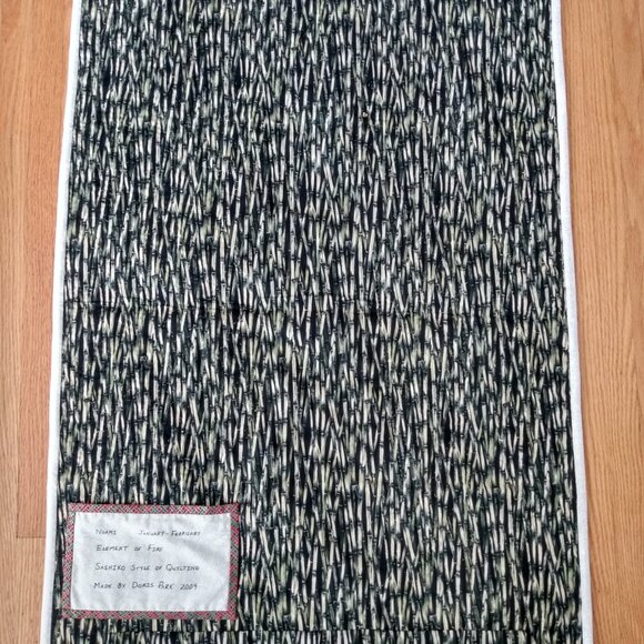 Vintage Sashiko Quilted Wall Hanging Naomi Element of Fire Kimono PROVENANCE - Picture 12 of 16